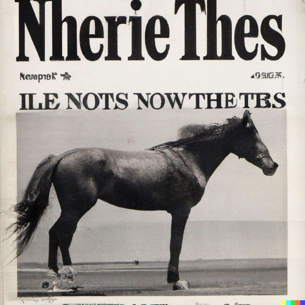 a horse, front page of The New York Times, 1980